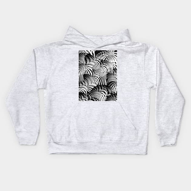 Black and White Swirls Kids Hoodie by JadeGair